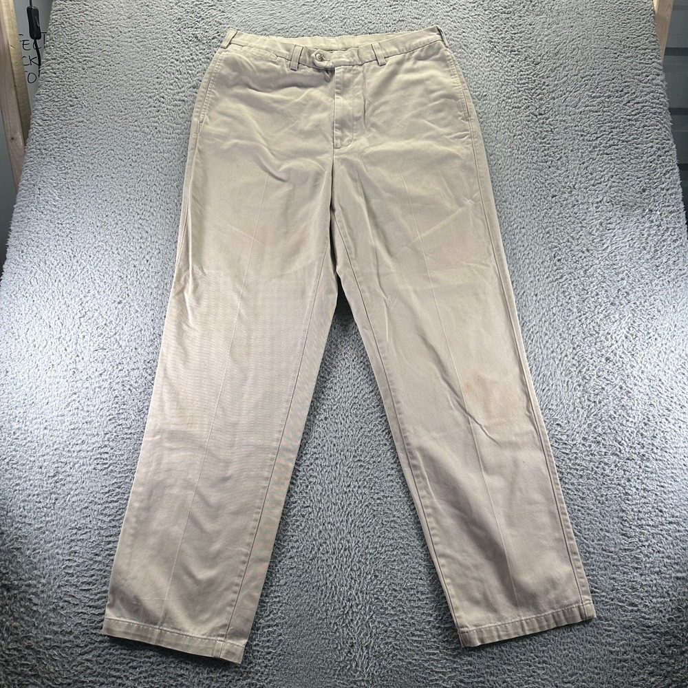 Savane Motion Pant Men's 36x34 Brown Cotton Khakis Straight Leg Workwear Utility